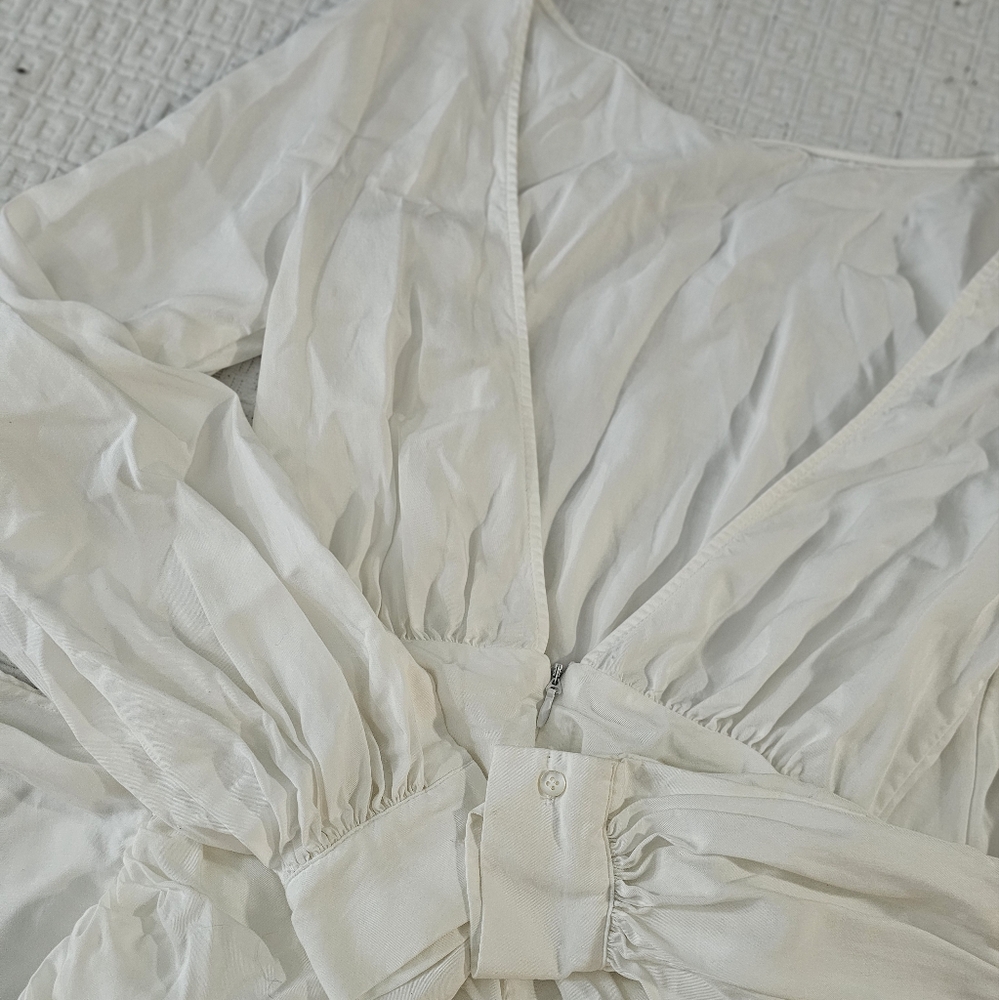 HOUSE OF CB CHAMBERY SHORT WHITE PLEATED BACKLESS DRESS LARGE